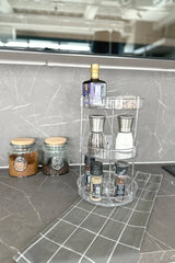 Elpida Üç Katlı Döner Raf Banyo Mutfak Makyaj Düzenleyici - Şeffaf