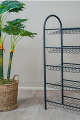 5 Katlı Metal Ayakkabılık, Geniş Kapasiteli Tel Raf Ayakkabı Düzenleyici, Düzenleyici Raf