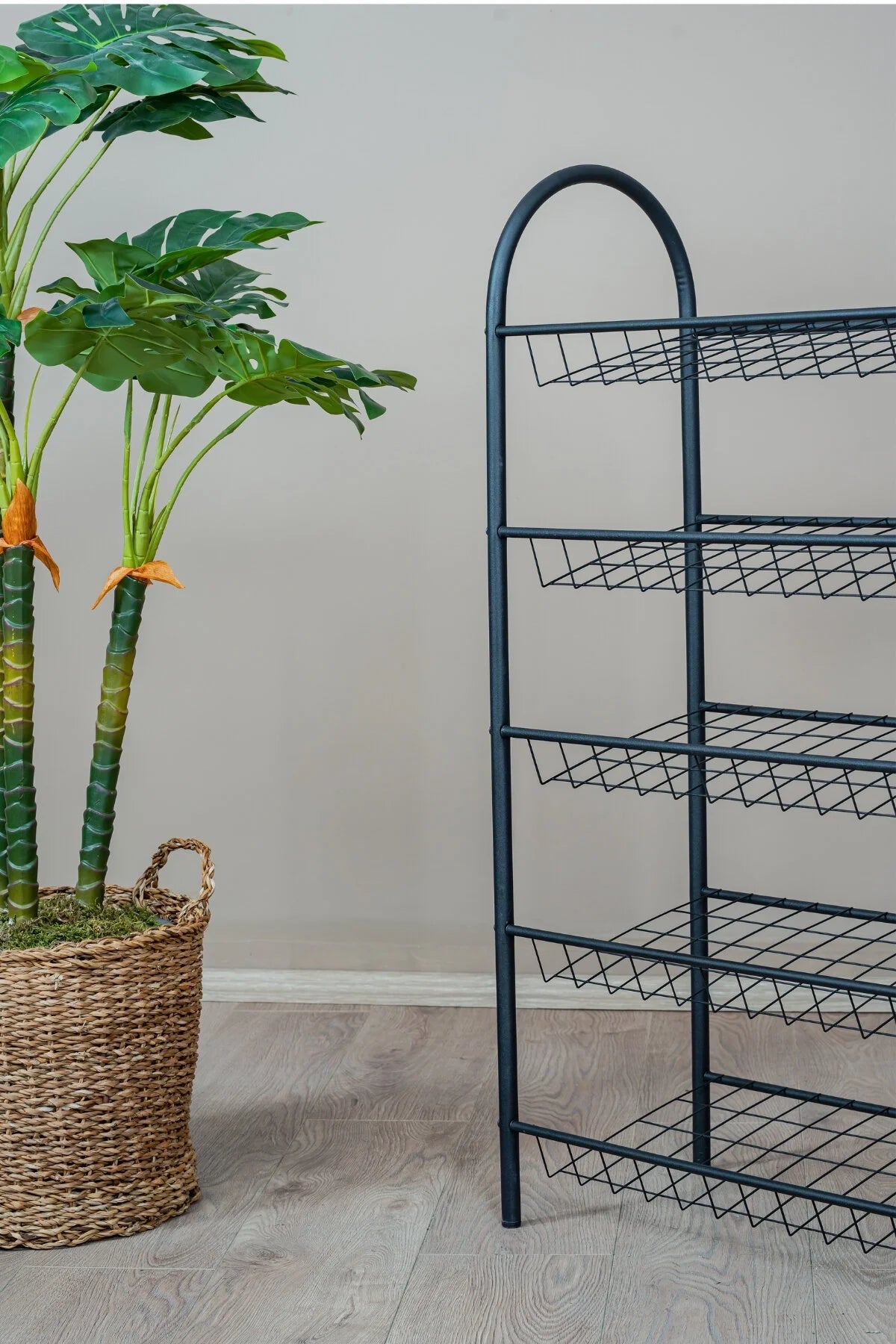 5 Katlı Metal Ayakkabılık, Geniş Kapasiteli Tel Raf Ayakkabı Düzenleyici, Düzenleyici Raf