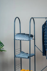 Çok Amaçlı Ayaklı Askılık 5 Raflı Elbise Standı Yatak Odası Düzenleyici Portmanto