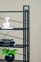 6 Raflı Metal Kitaplık, Modern Dekoratif Raf Ünitesi, Salon ve Ofis için Dosya Dolabı Standı