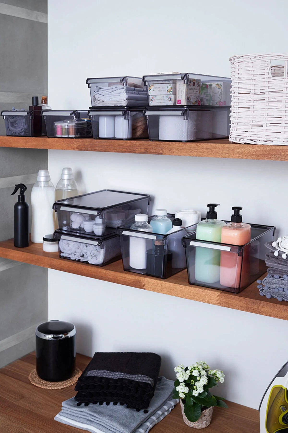 Kapaklıbanyo Mutfak Düzenleyici Raf Ps 325*205*100 Mm Şeffaf Siyah