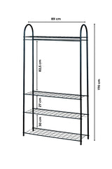 Metal Ayaklı Askılık, 4 Raflı Elbise Askılığı, Yatak Odası Antre için Modern Açık Gardırop