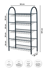 5 Katlı Metal Ayakkabılık, Geniş Kapasiteli Tel Raf Ayakkabı Düzenleyici, Düzenleyici Raf